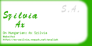 szilvia ax business card
